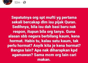Sepatutnya Mufti Yang Pertama Bercakap Isu Pijak Al-Quran – Ridhuan Tee 