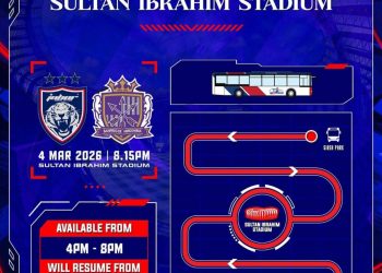 JDT Vs Sanfrecce Hiroshima:  Perkhidmatan Bas ‘Shuttle’ Percuma Disediakan