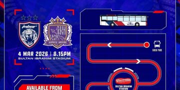 JDT Vs Sanfrecce Hiroshima:  Perkhidmatan Bas ‘Shuttle’ Percuma Disediakan