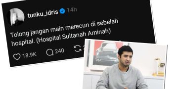 Netizen Sokong Titah Tunku Idris Jangan Main Mercun Berhampiran Hospital Sultanah Aminah