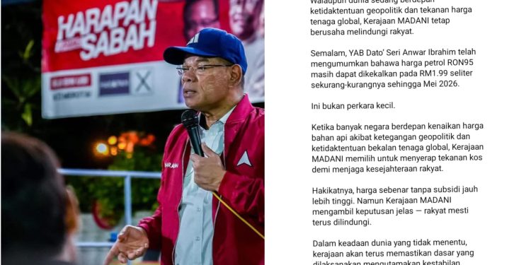 Kerajaan Madani Melindungi Rakyat, RON95 Masih RM1.99 – Saifuddin Nasution