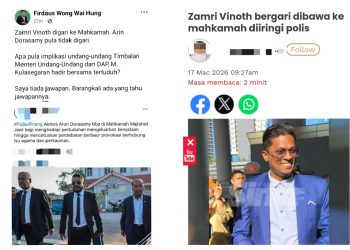 Firdaus Wong Persoal Zamri Vinoth Diigari, Arun Tidak Digari