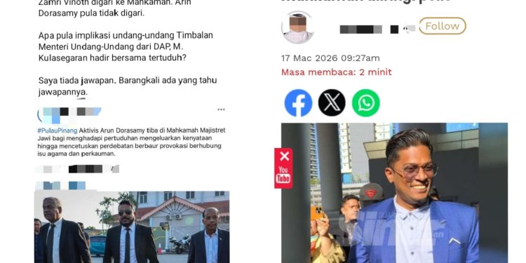 Firdaus Wong Persoal Zamri Vinoth Diigari, Arun Tidak Digari