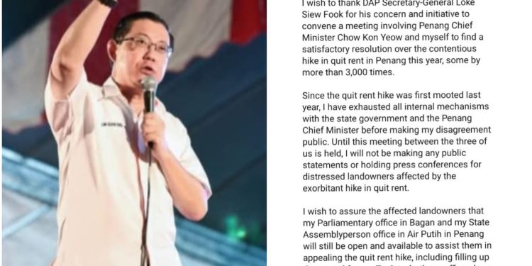 Kadar Cukai Tanah Pulau Pinang Naik Sehingga 3,000 Kali Ganda – Guan Eng 