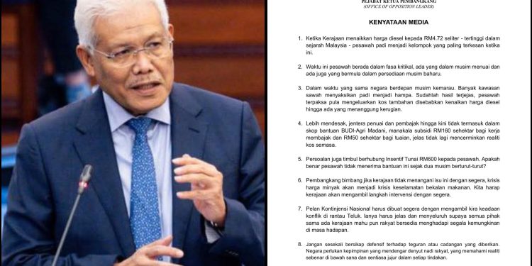 Pesawah Terjejas Teruk Susulan Harga Diesel Naik – Hamzah