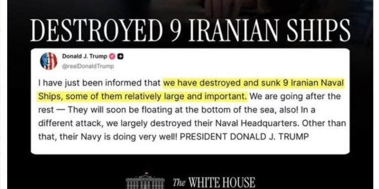 Trump Dakwa 9 Kapal Tentera Laut Iran Berjaya Dimusnahkan