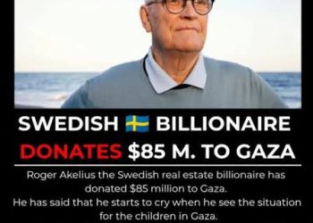 Bilionair Sweden Hulur RM350 Juta, Bantu Kanak-Kanak Gaza Melalui UNICEF