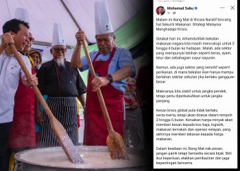 Bekalan Makanan Negara Masih Cukup 3 Hingga 4 bulan