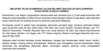 Satu Kapal Malaysia Lepasi Selat Hormuz, Usaha Diplomatik Buahkan Hasil