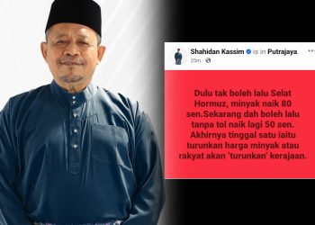 Selat Hormuz Tak Boleh Lalu Naik 80 Sen, Dah Boleh Lalu Naik 50 Sen – Shahidan