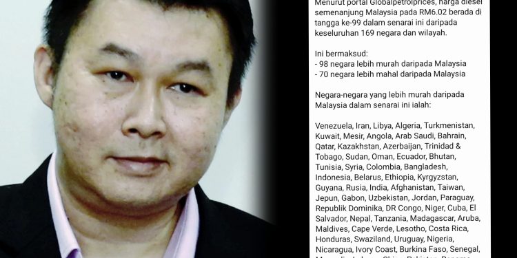 Harga Diesel 98 Negara Lain Lebih Murah Berbanding Malaysia – Eric See-To