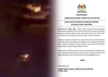 Objek Disyaki Serpihan Angkasa Dikesan di Ruang Udara Sarawak