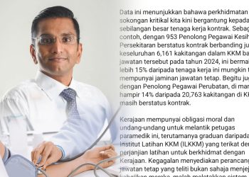 Ramai Perkhidmatan Sokongan Kritikal KKM Berstatus Kontrak?
