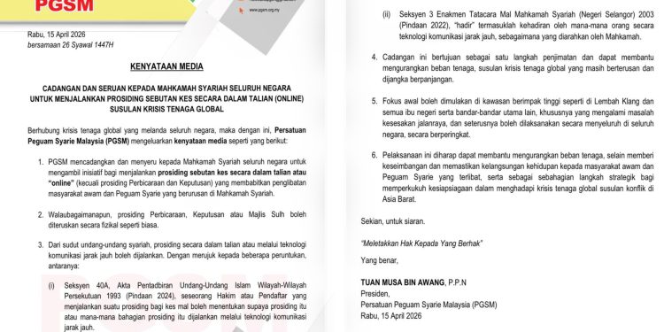 PGSM Syor Prosiding Mahkamah Syariah Secara ‘Online’ Ekoran Krisis Tenaga Global