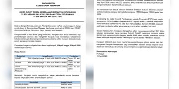 Harga Diesel, Petrol Tanpa Subsidi Hingga 22 April Diturunkan