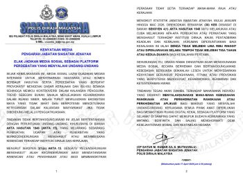 Polis Beri Amaran Ambil Tindakan Tegas Sebar Fitnah, Provokasi Di Media Sosial