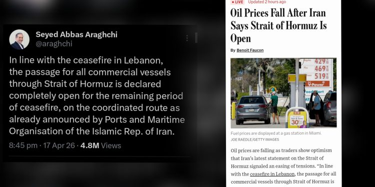 Media Asing Lapor Harga Minyak Global Turun Selepas Iran Umum Buka Semula Selat Hormuz