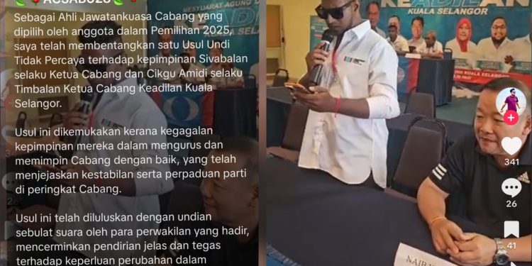 Usul Undi Tidak Percaya Diluluskan, Kepimpinan Cabang PKR Kuala Selangor Dipersoal
