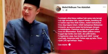 Tinggal Dekat Dengan Babi, Boleh Hari-Hari Tengok Babi, Cium Babi, Makan Babi – Ridhuan Tee