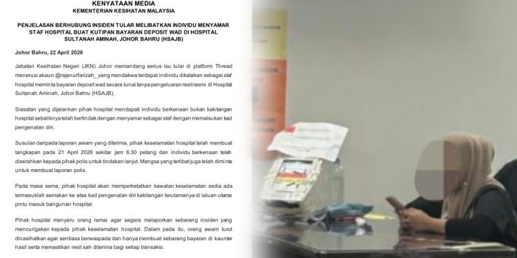 Hospital Sultanah Aminah Perketat Kawalan Keselamatan, Semak Identiti Kakitangan di Pintu Masuk