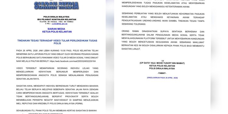 Video Tular Perlekeh Polis Elak Sekatan Jalan Raya: PDRM Buka Kertas Siasatan