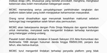 MCMC Beri Amaran Jangan Hasil Dan Sebar Kandungan 3R