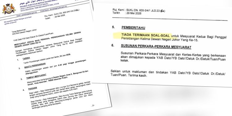 DUN Johor Bubar 22 Jun? Sidang Sehari Tanpa Soal Jawab Cetus Spekulasi