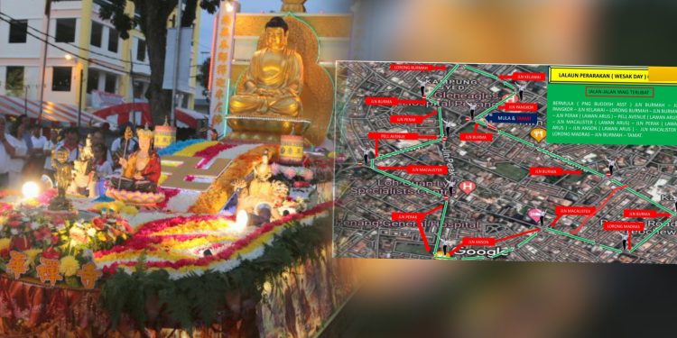 125 Anggota Polis Ditugaskan Semasa Perarakan Hari Wesak, Jalan Ditutup Secara Berperingkat