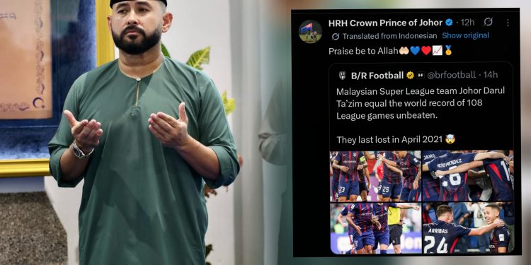 “Segala Puji Bagi Allah..” – Pemilik JDT Tunku Mahkota Ismail