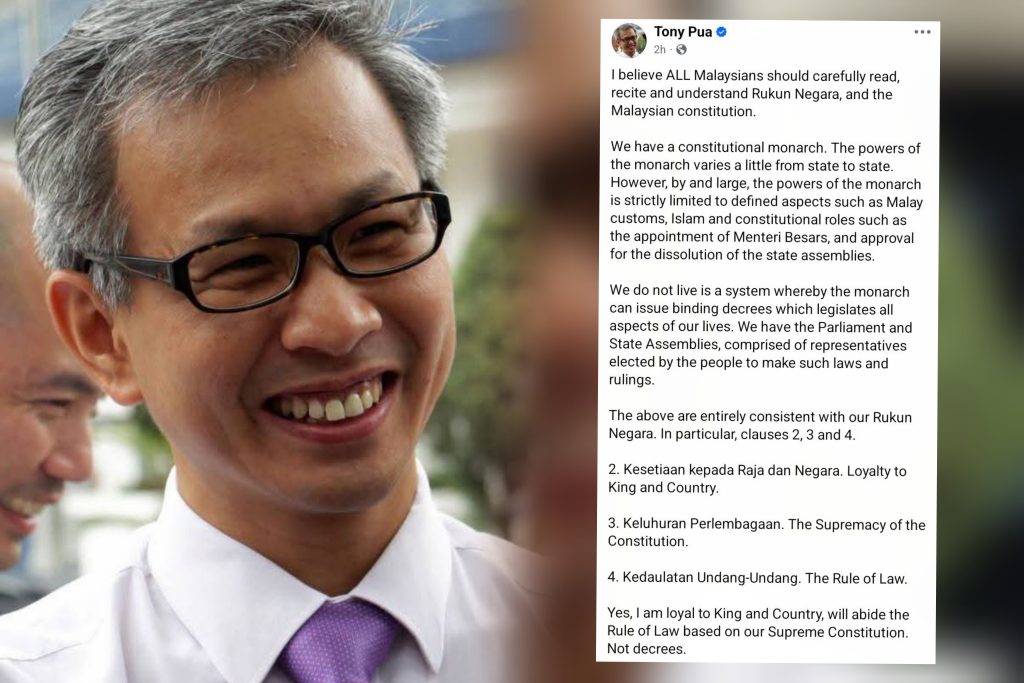 Tony Raja Tony Pua Dakwa Kuasa Raja Terhad Kepada Perkara-Perkara Tertentu