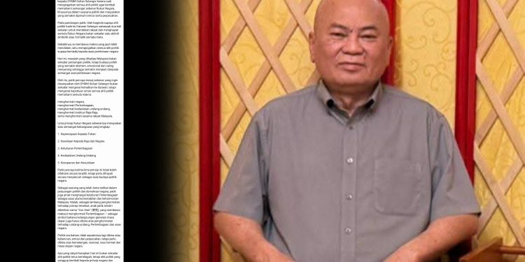 Ronnie Liu Junjung Kasih Titah Sultan Selangor, Dakwa 5 Prinsip Rukun Negara Tidak Boleh Difahami Secara Terpilih