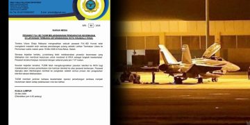 TUDM Sahkan Pesawat F/A-18D Hornet Alami Masalah Enjin, Mendarat Di KKIA