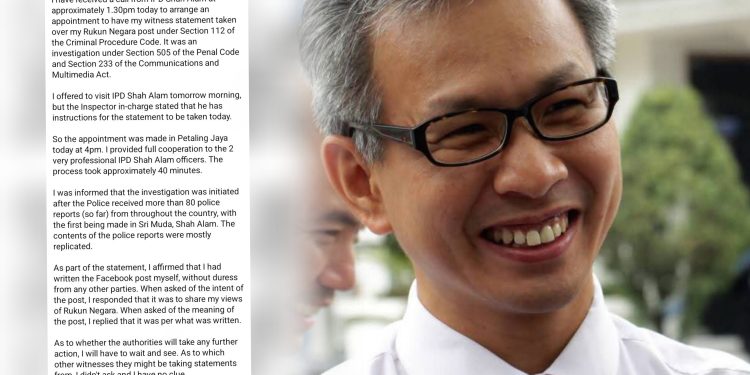 Tony Pua Mengaku Tulis Sendiri Hantaran Facebook