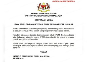 Pelatih Guru IPGM Terlibat Buli Akan Dibuang, Bakal Pendidik Perlu Tunjuk Akhlak Yang Baik