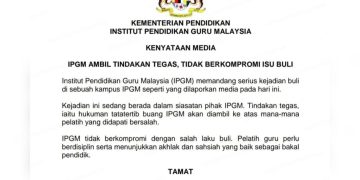 Pelatih Guru IPGM Terlibat Buli Akan Dibuang, Bakal Pendidik Perlu Tunjuk Akhlak Yang Baik