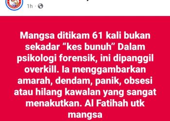 Tikam 61 Kali Dipanggil Overkill: “Amarah, Dendam, Panik, Obsesi Atau Hilang Kawalan”