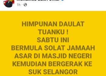 Himpunan Daulat Tuanku Sabtu Ini Bukan Medan Kebencian, Simbol Solidariti Rakyat Terhadap Sultan – Mohamed Shukri