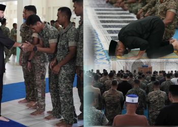 Tunku Mahkota Ismail Tunai Solat Jumaat Bersama Anggota Tentera