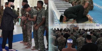 Tunku Mahkota Ismail Tunai Solat Jumaat Bersama Anggota Tentera