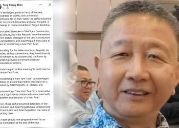 Veteran DAP Anggap Pengisytiharan Hari Ini Bertentangan Adat Perpatih