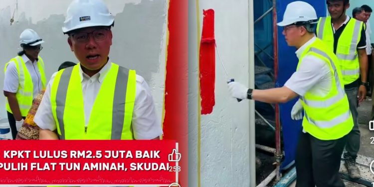 Nga Kor Ming Turun Padang Bantu Cat Flat Tun Aminah, Peruntukan Baik Pulih RM2.5 Juta
