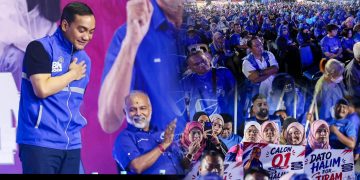 PRN Johor: Lautan Biru Di Himpunan Anak Tiram