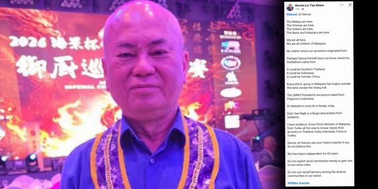 Hanya Orang Asli Berasal Dari Tanah Ini, Etnik Lain Mempunyai Asal Usul Dari Luar – Ronnie Liu
