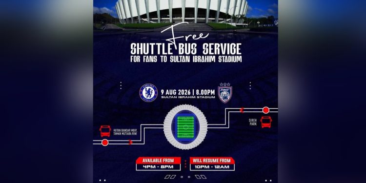 Bas Shuttle Percuma Disediakan Sempena Aksi JDT Vs Chelsea