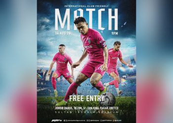 Perlawanan Persahabatan JDT Vs Tanjong Pagar United Malam Ini