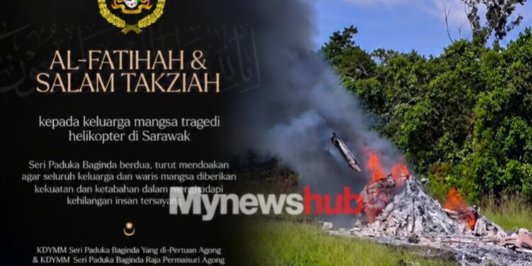 Agong, Raja Permaisuri Agong Zahir Ucapan Takziah Kepada Keluarga Mangsa Helikopter Terhempas