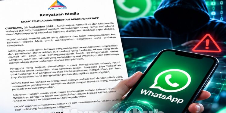 MCMC Teliti Aduan Akaun WhatsApp Digodam, Disekat