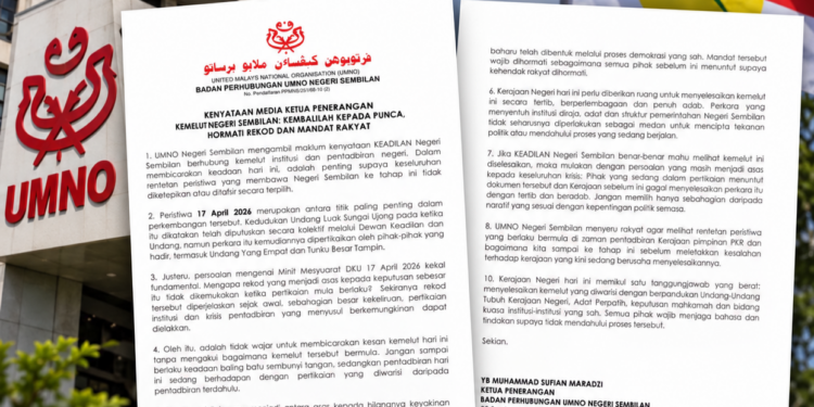 UMNO NS: Jangan Baling Batu Sembunyi Tangan, Kemelut Negeri Bermula Sejak Pentadbiran Terdahulu