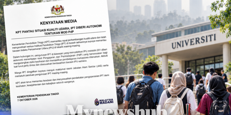 KPT Pantau Kualiti Udara, IPT Diberi Autonomi Tentukan Mod PdP