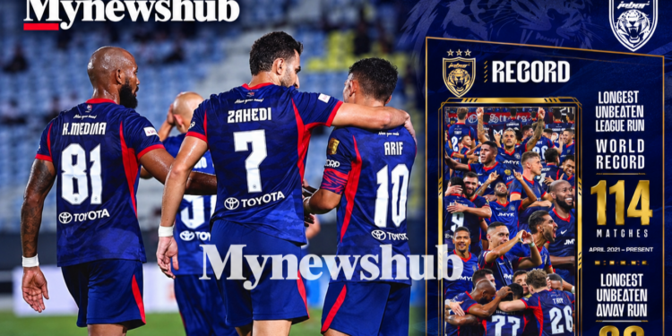 JDT Terus Cipta Rekod Dunia, 114 Perlawanan Liga Tanpa Kalah